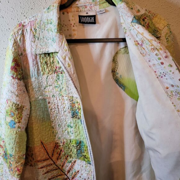 Yak Magik Pastel Patchwork Beaded Lace Embroidered Jacket. Sz XL. NWT. BL 261 - Picture 6 of 7
